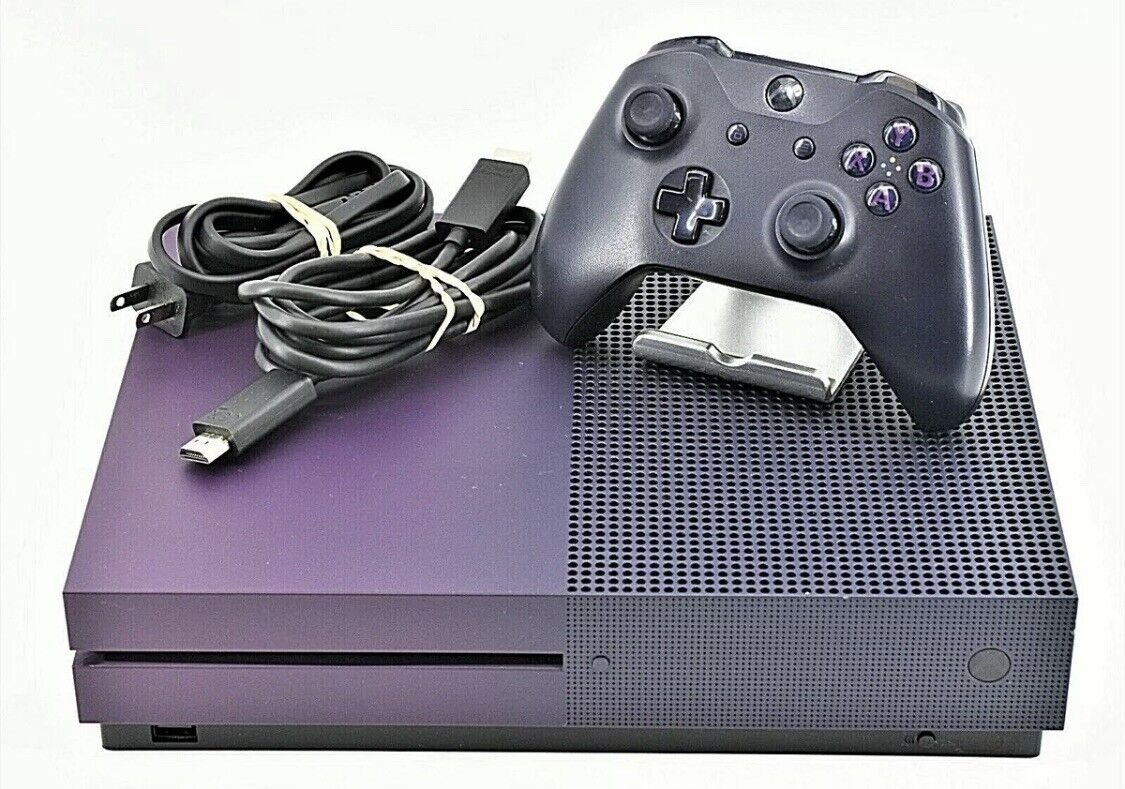 Microsoft Xbox One S 1TB Fortnite Battle Royale Special Edition Bundle  Purple OP 889842438024