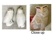 1992 White Owl Pair Figurines Lenox China Jewels Collection Porcelain USA Made