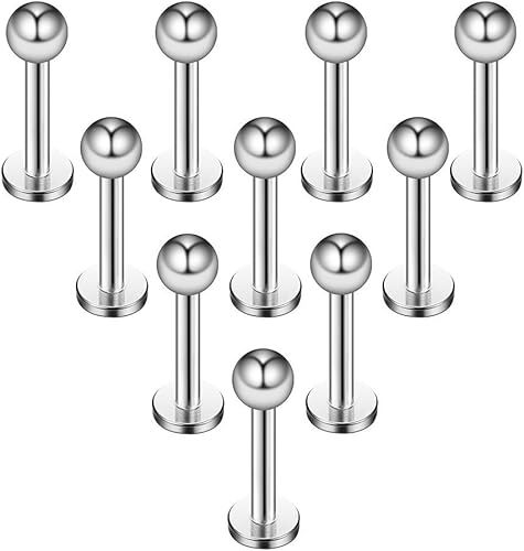 Stud Earrings Flat Back Piercing Clear Gem Tragus Helix Cartilage Labret 6 8 4mm - Picture 2 of 9