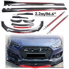 Front Bumper Lip Spoiler Body Kit Side Skirt Carbon Fiber For AUDI A3 A4 A5