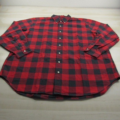 Ralph Lauren Shirt Mens 2XB Big 2XL Red Gray Buffalo Plaid Button Up Cotton