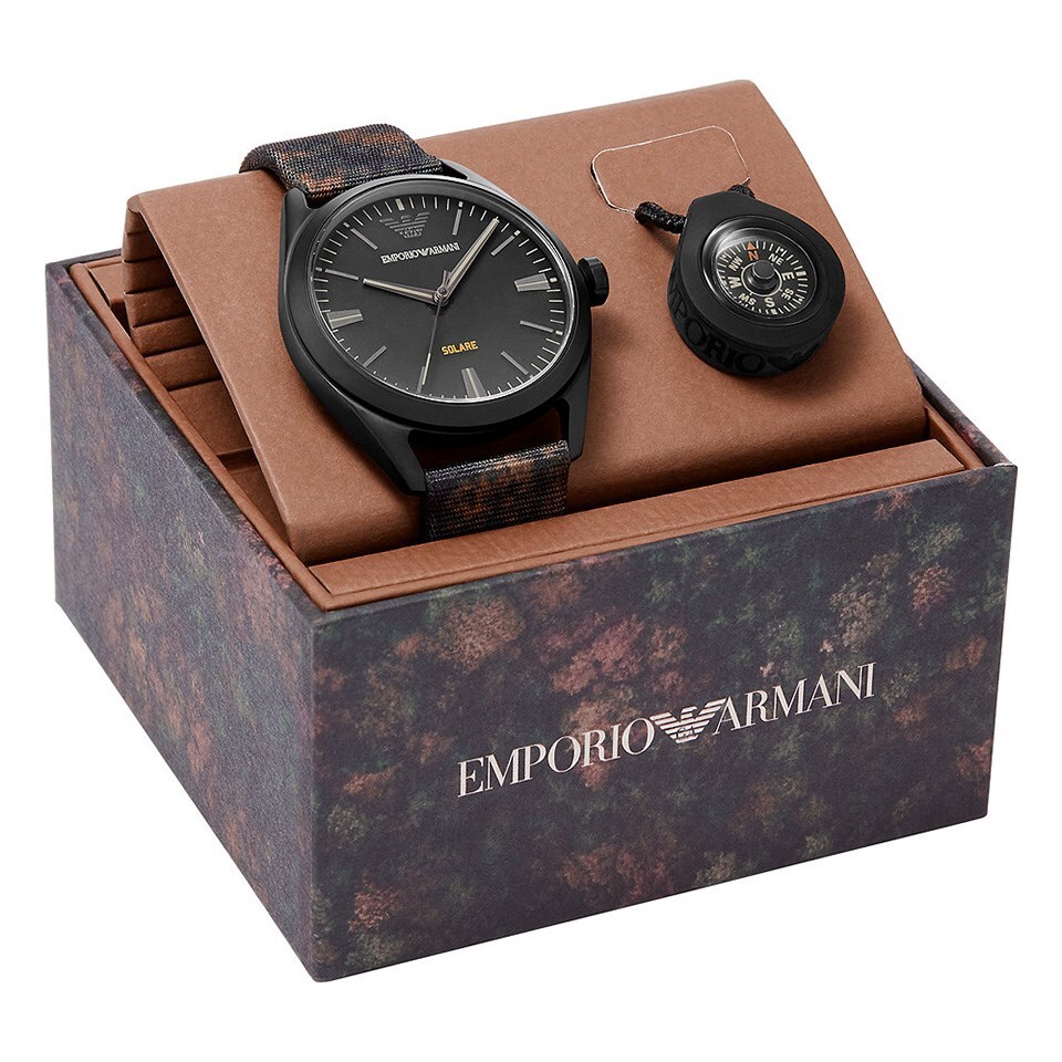 Mens Solar Wristwatch + Necklace EMPORIO ARMANI AR80056 Mens Solar Wristwatch + Necklace EMPORIO ARMANI AR80056