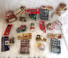 HOLIDAY Vintage Assorted Christmas Wood Ornament LOT/12 NOS