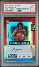 2021 Contenders Jalen Green 102 Variation Auto Premium Edition PSA 9 Pop 4