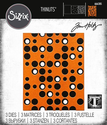 New Retired Sizzix Thinlits Layered Dots 2pc #666385 Retail $34.99 by Tim Holtz
