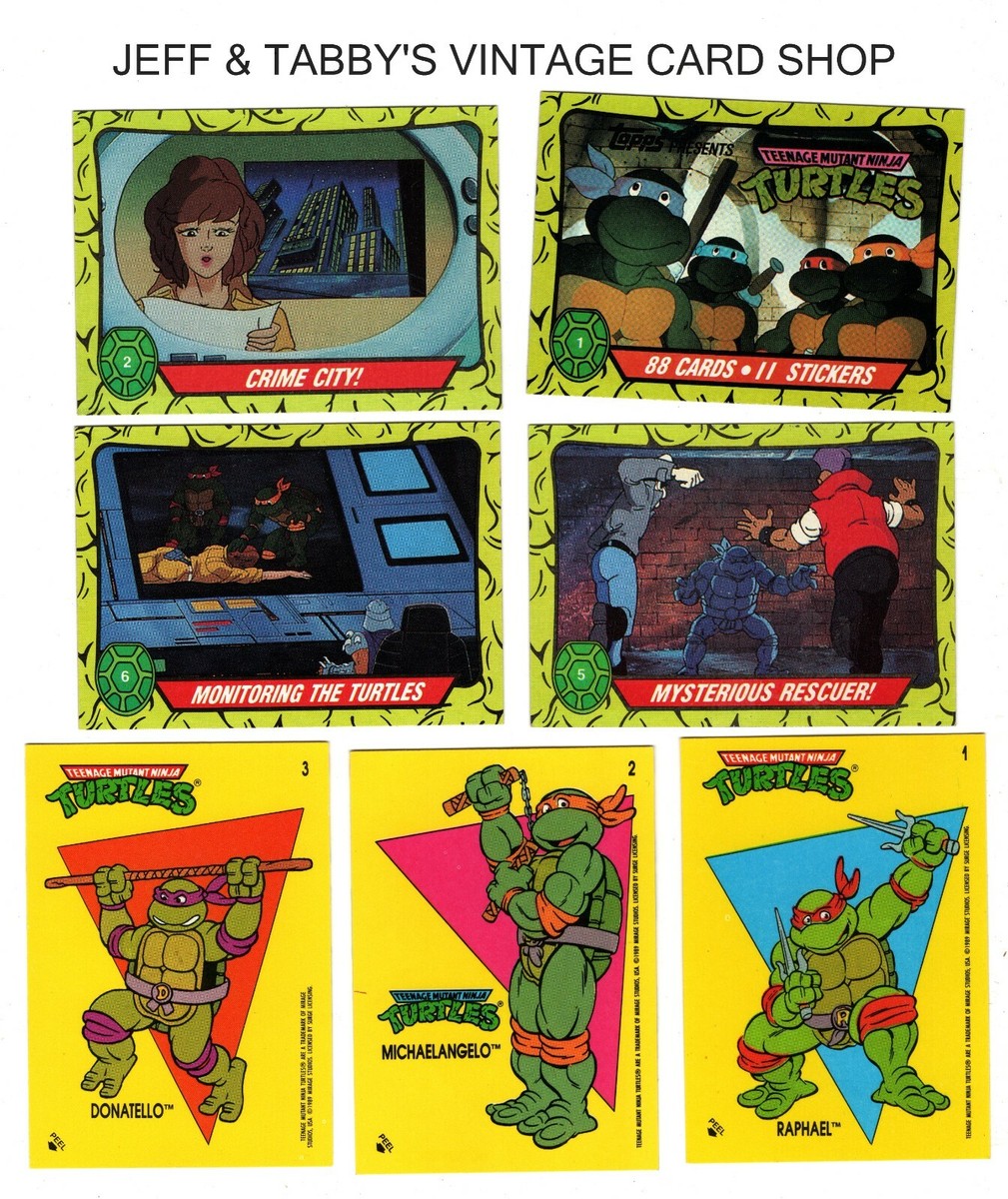1989 TOPPS TEENAGE MUTANT NINJA TURTLES CARDS & STICKERS