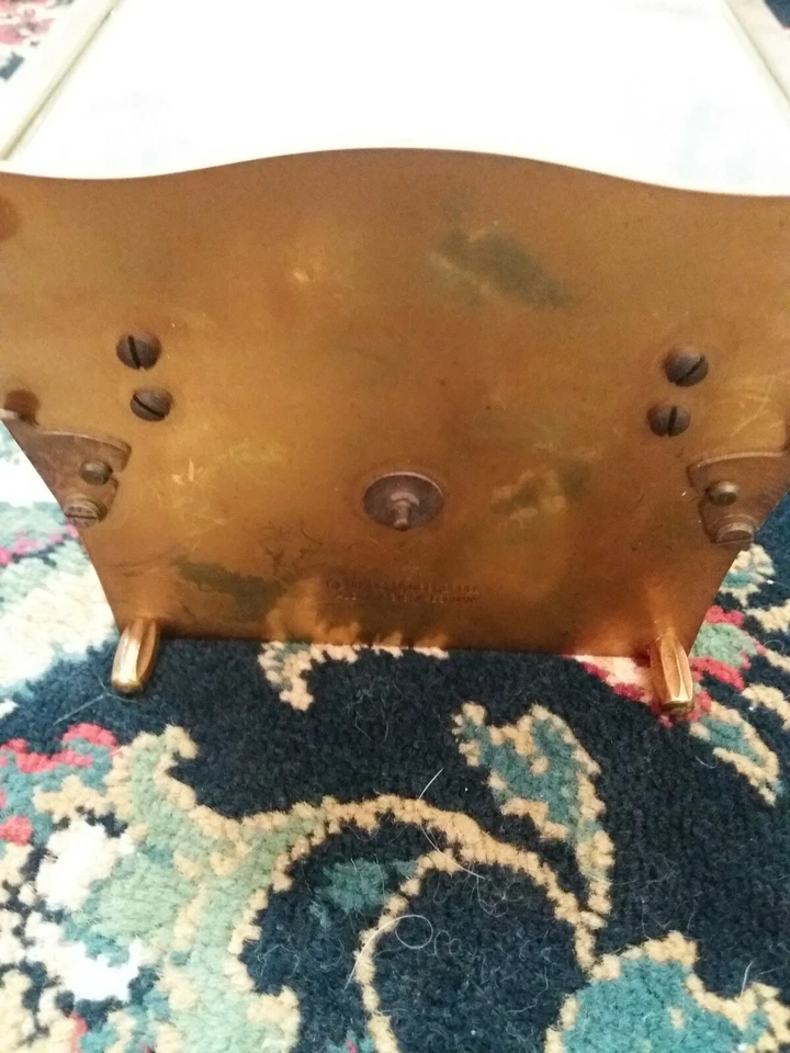 Germany Glass retro old Standing Clock and metal pot with tongs. - Image 2 of 4