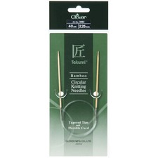 Clover Knitting Pins: Circular: Fixed: Takumi Bamboo: 40cm x 2.25mm 3 