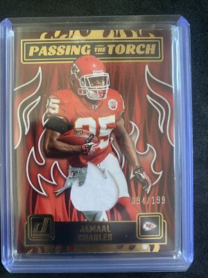2023 Donruss /199Isiah Pacheco Jamaal Charles Passing The Torch Dual Patch Chief