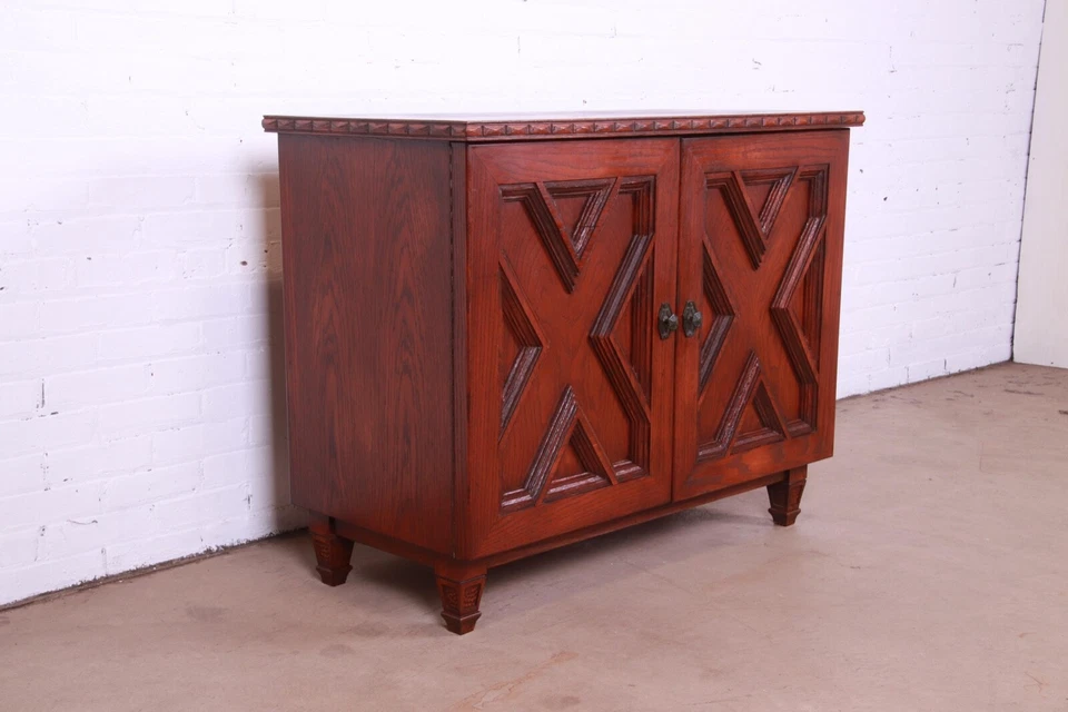 Armario de barra con techo elevador de roble vikingo Romweber, alrededor de los años 60 Foto 3 de 4