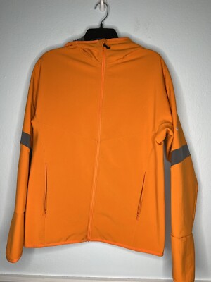 Nike Sphere Thermal Jacket Mens Small Hooded Orange Waffle Vintage