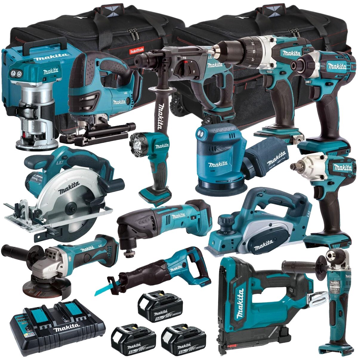 Makita 15 Pieces 15 Piece Makita Power Tool Kits Makita 18V LXT