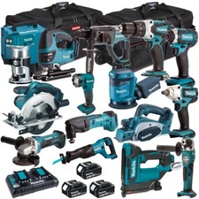 Makita 18V LXT 15 Piece Power Tool Kit With 3 x 5.0Ah Batteries Charger & Bag