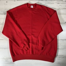 Vintage 90s Jerzees Blank Red Crewneck Sweatshirt Men’s Size XL Made In USA