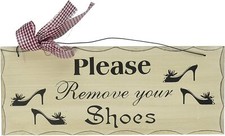 Please Remove Your Shoes Wood Sign