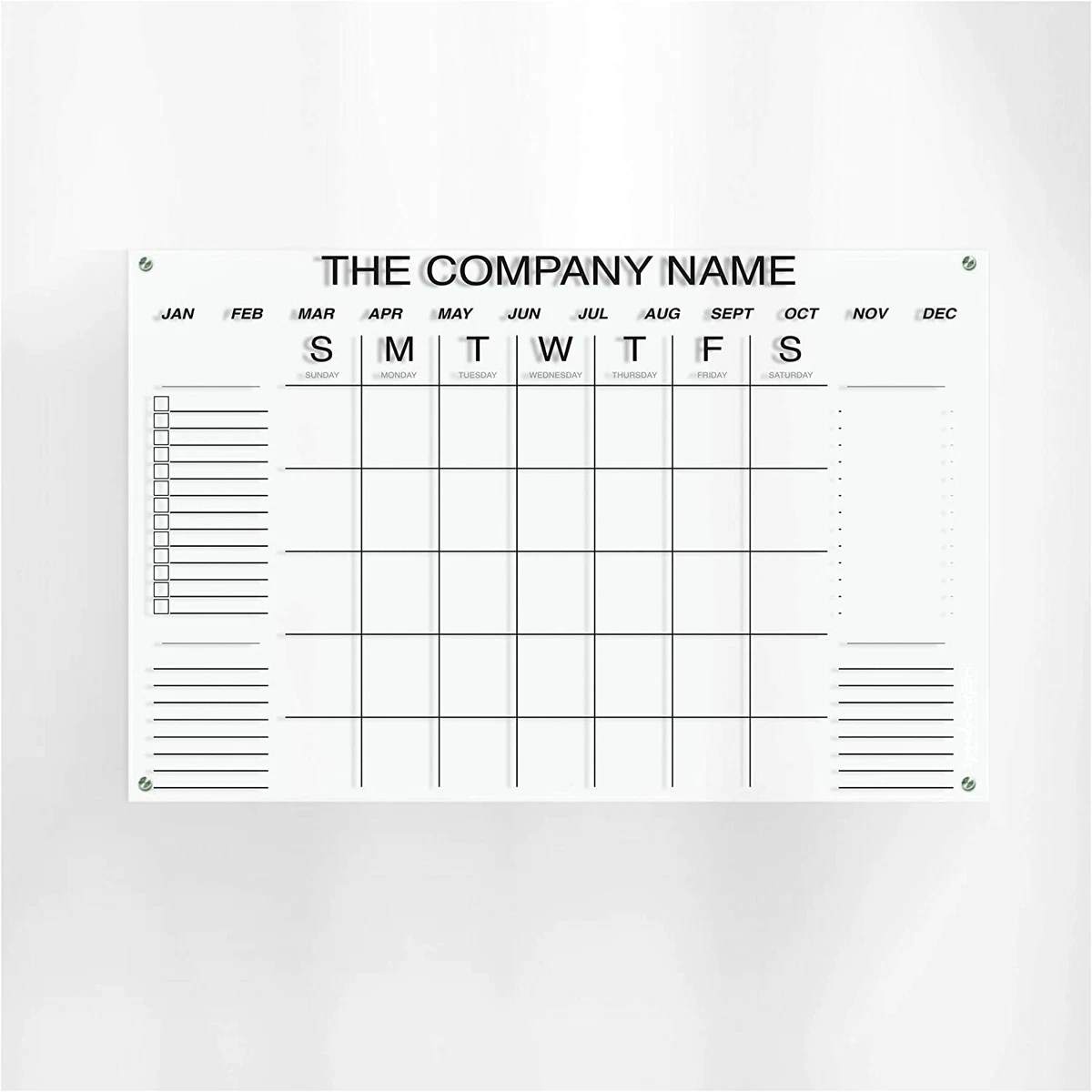 Personalized Large Acrylic Monthly Dry Erase Calendar With Mounting  Hardware | eBay