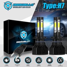 IRONWALLS H7 4-sides LED Headlight Kits 2500W 375000LM Bulbs 6000K Xenon Lights