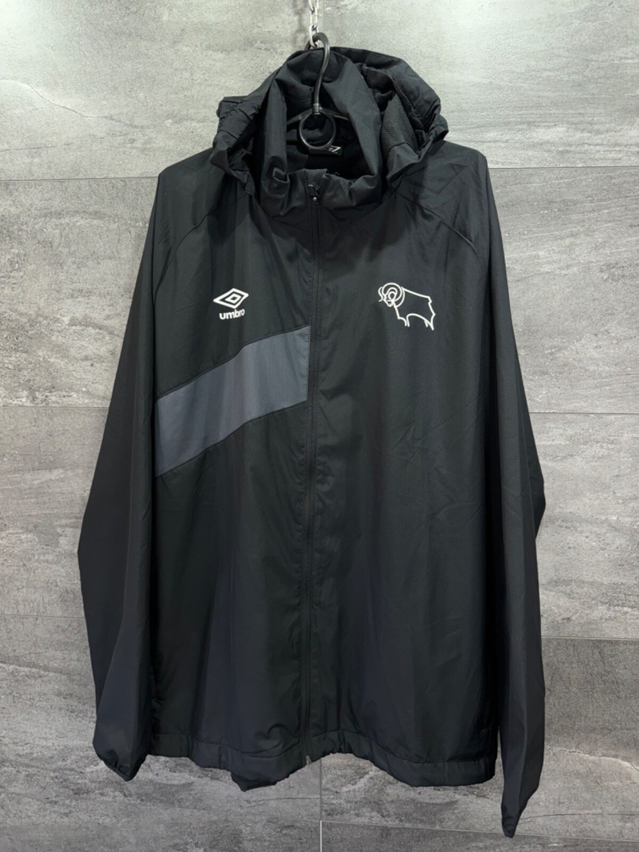 Derby County Football Rain Training Jacket Zip Tracksuit Umbro