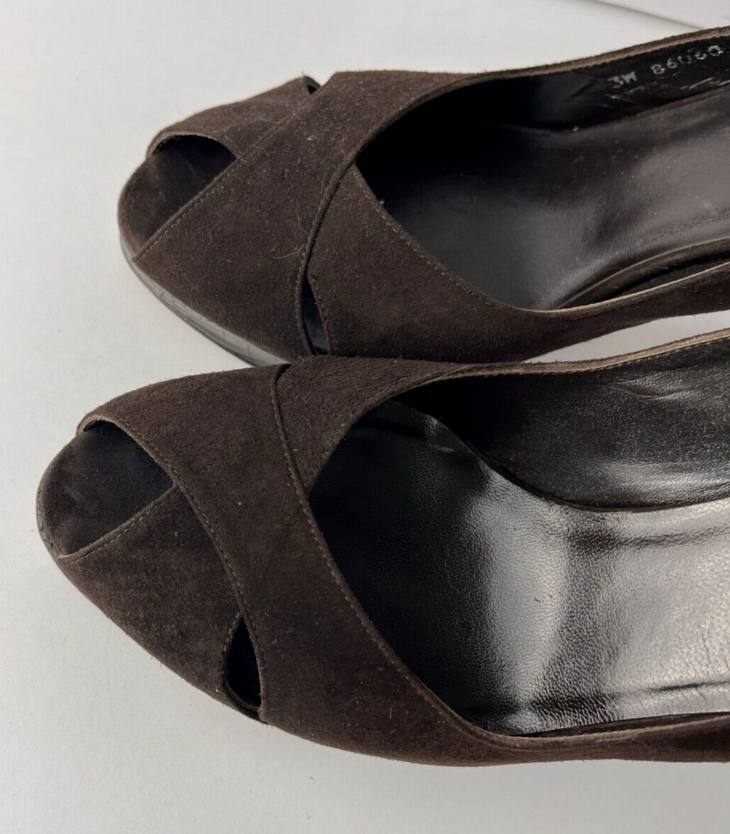 Stuart Weitzmann Brown Suede Platform Women's Pee… - image 11