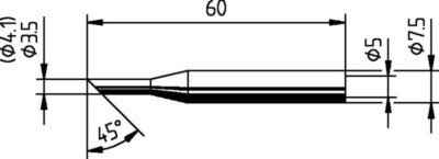 ERSA ERSADUR Lötspitze für Multitip C25 gerade angeschrägt 4,1 mm 0172LD