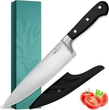 Olive Joy Chef Knife, 8 Inch Kitchen Knife, Professional Chefs Knife with She...