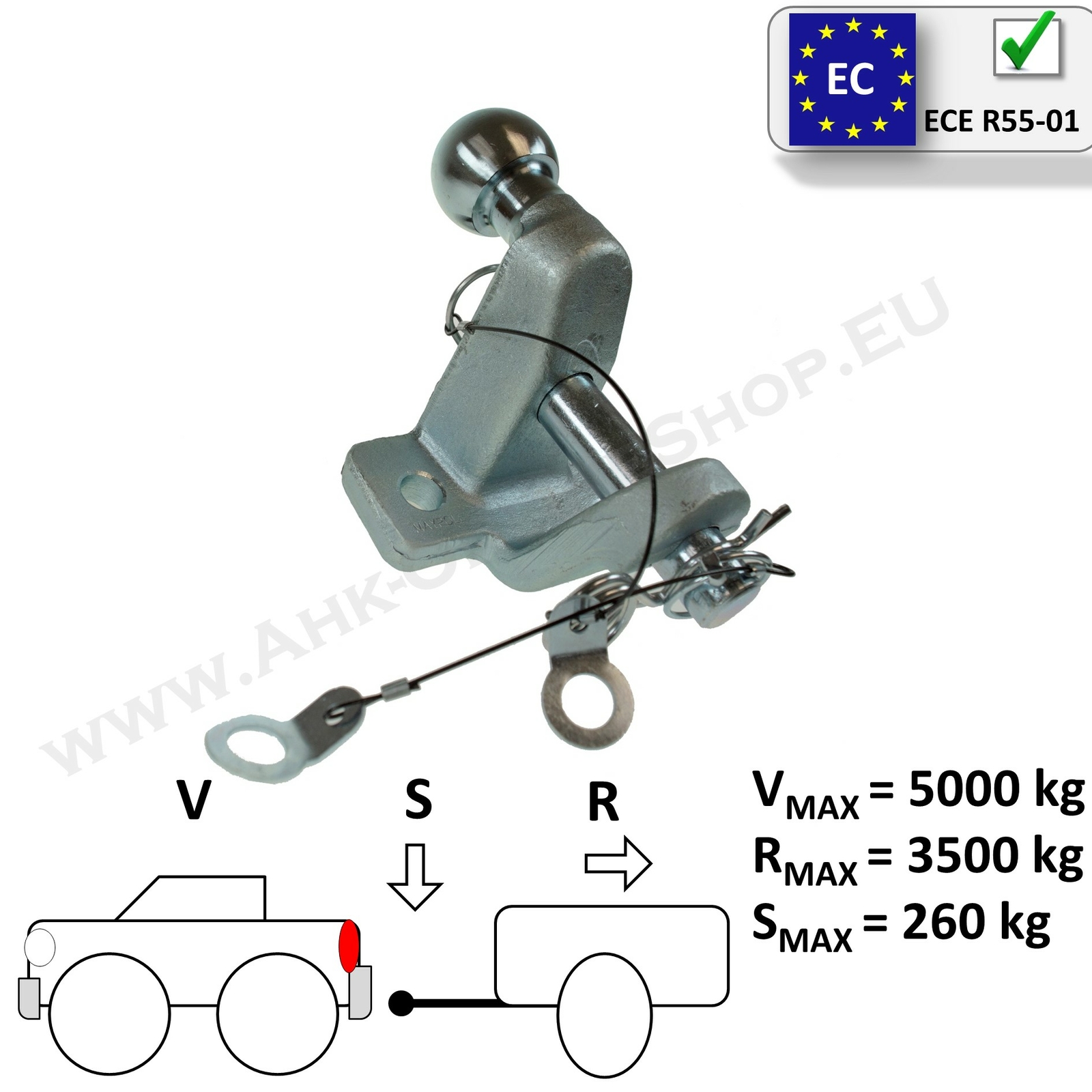 Gancio Di Traino Fisso Testa Sferica BRINK Kit Con Tasso Per Mercedes Vito Bus - Foto 2