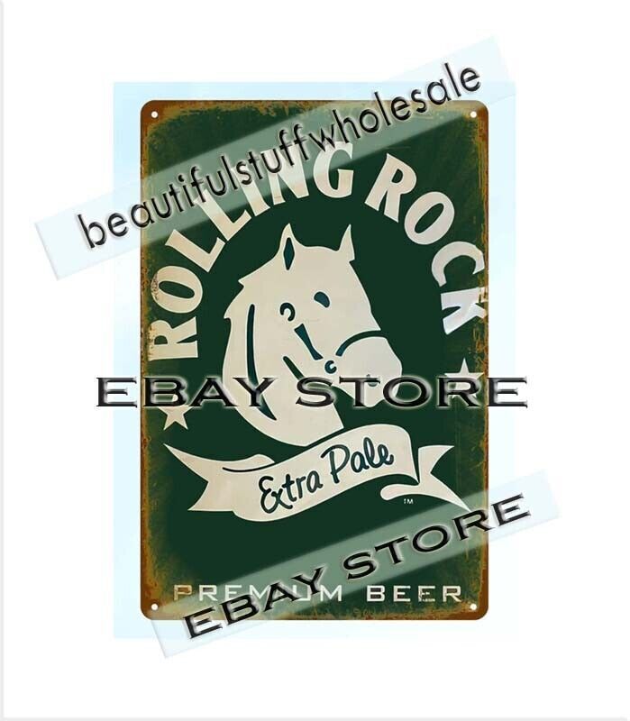 Vintage Metal Horse Pub Beer Sign for Man Cave & Tavern Decor