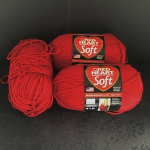 14-Oz-Red-Heart-Soft-Yarn-Skeins-REALLY-RED-By-Coats-amp-Clark-Made-In-The-USA