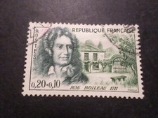 FRANCE 1960 timbre 1259, CELEBRITE' BOILEAU, oblitéré, VF STAMP