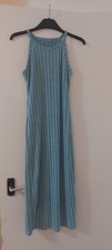 Lake Blue Solid Ribbed Dress,Elegant Sleeveless Bodycon Summer Dress (Brand New)