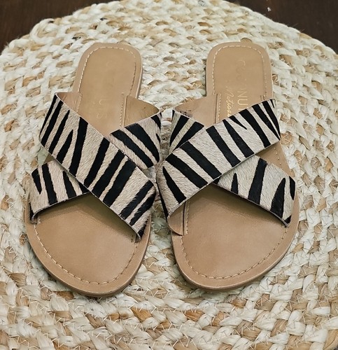 Coconuts By Matisse Animal Print Flat Slip On Slides Size 6 - Picture 2 of 8