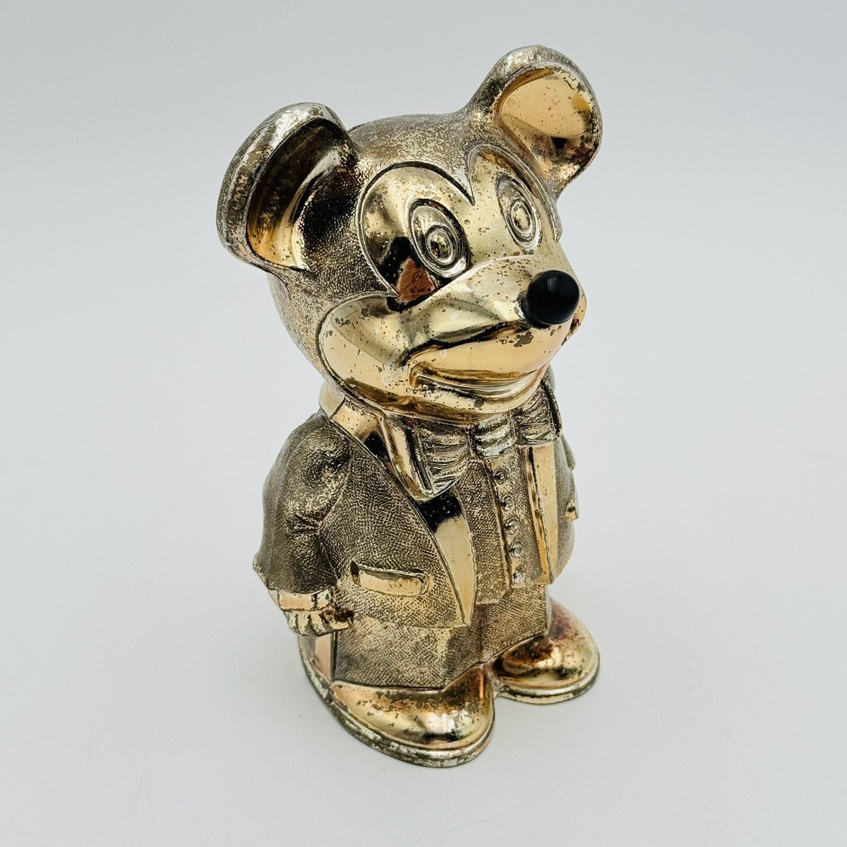 Disney Mickey Mouse Silver Plated Cavalier Coin Bank Made In