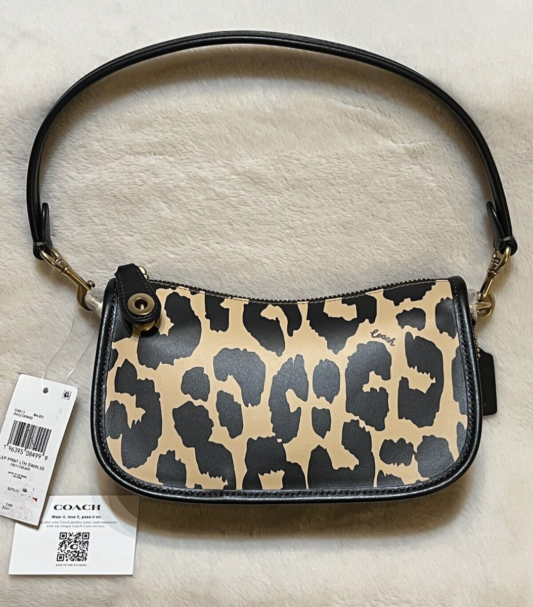 Coach Retail Leopard Printed Mini Leather Swinger 20 CM513 NWT