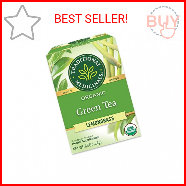 , Organic Green Tea Lemongrass, 16 Tea Bags