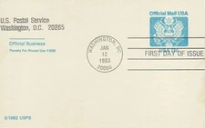 STAMP US SCOTT UZ2 "Great Seal" 13 CENT ON POSTCARD 1983 FDC - A