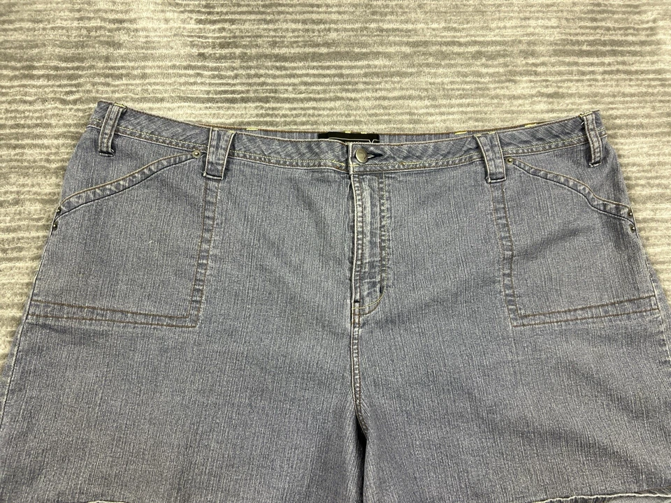 Pantalones Cortos Venezia Mujer 26 Denim Azul Lavado Oscuro Mezcla Algodón Plus Foto 2 de 4