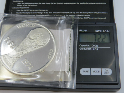 WM74 1974 Fifa World Cup Silver Round Trophy Germany Pure