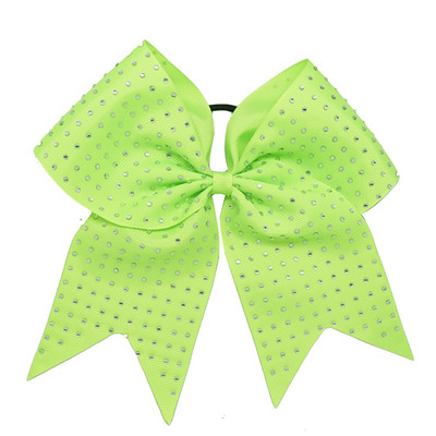 Full of Rhinestone Bling 8 Inch Cheer Hair Bow with Elastic Band CheerleadingCB9
