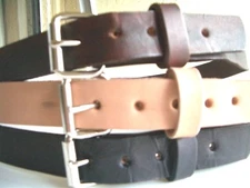 1.1/4" W HEAVY DUTY S.S BUCKLE AMISH LEATHER HAND MADE WORK BELT TOOLS HOLSTER