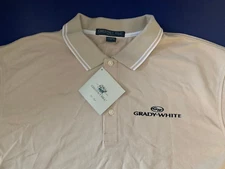 Grady White Screen Printed Dri-Fast Chestnut Hill Pique Polo Golf  Lt. Tan