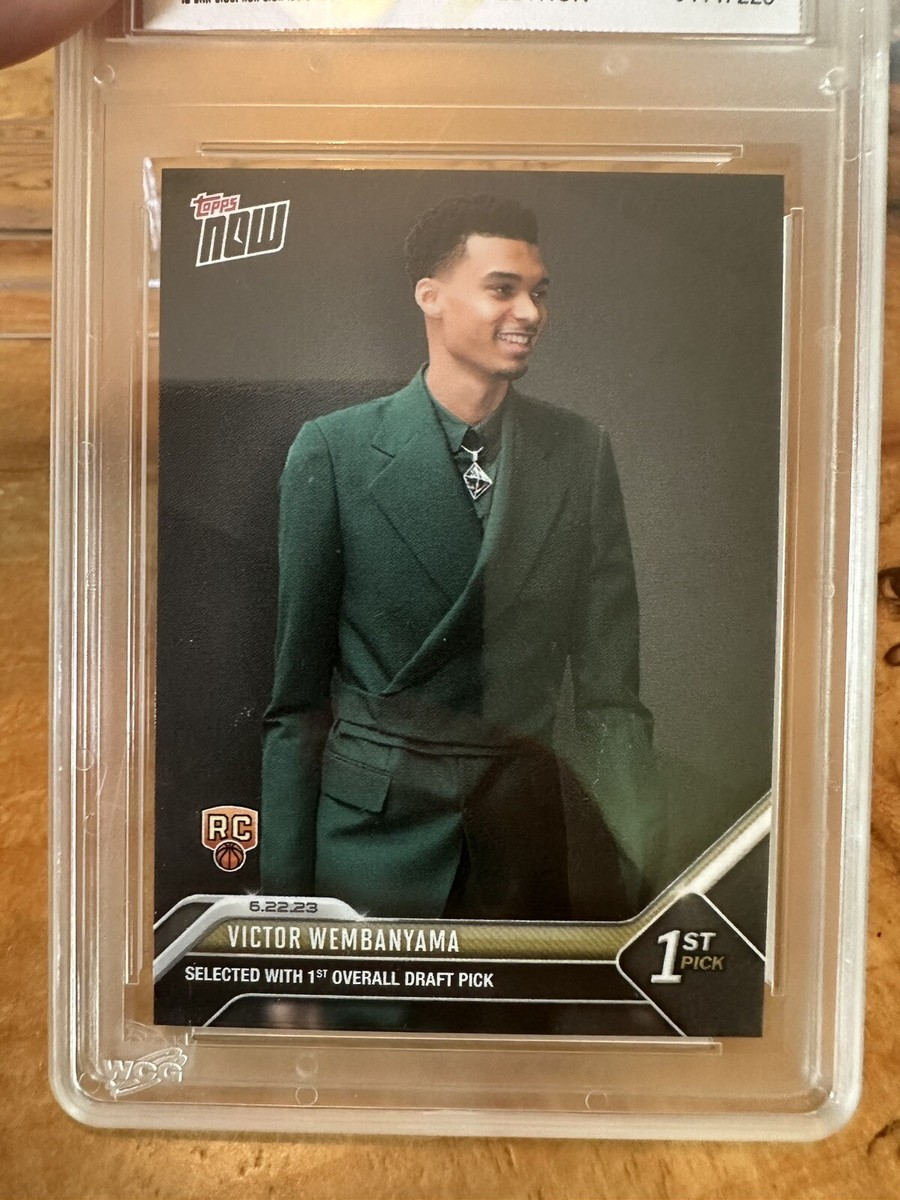 2023 TOPPS NOW DRAFT VICTOR WEMBANYAMA #D1 1ST ROOKIE CARD WCG 10