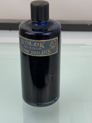 Kolok Stamp Pad Ink Made in England, Immaculate Label, Full  (e937)