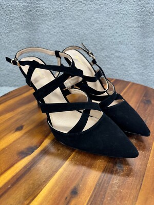 XAPPEAL Maren Women's Closed Toe Pointed Heel Sandals Size 8.5 Black Dress Shoes