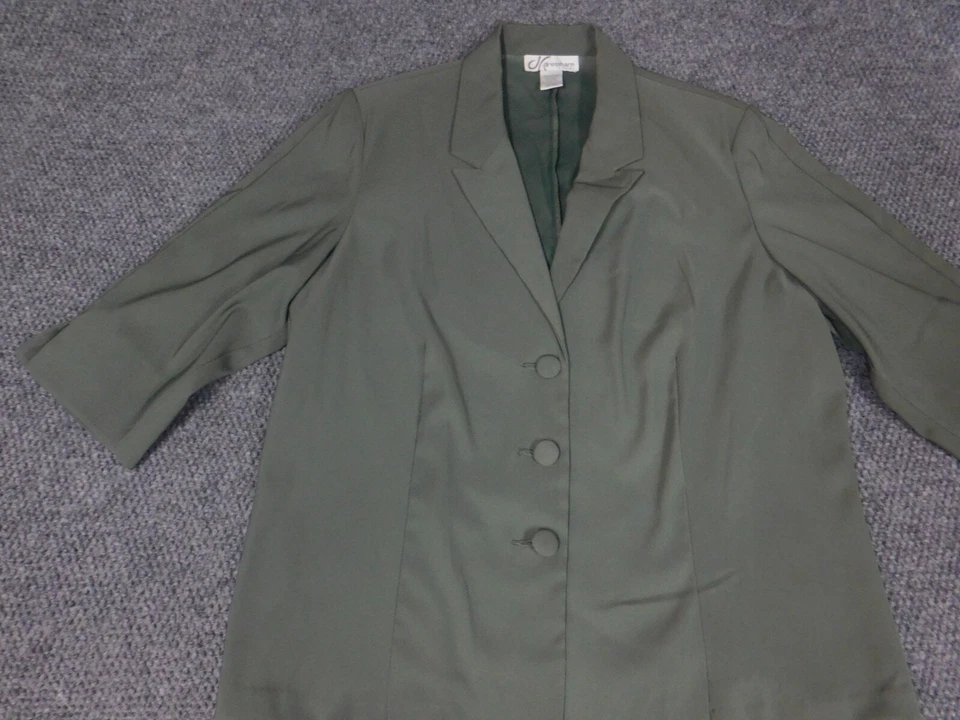 Dressbarn Womens Jacket 1X Plus Green three-button blazer - Image 2 of 4
