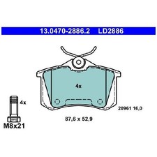 Satz Bremsbeläge Bremsklötze hinten für Audi TT 8N9 | 24104953