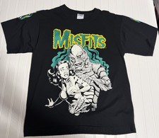Vintage Misfits Shirt Large Crew Punk Band Tour Creature Black Lagoon RARE GLOW 