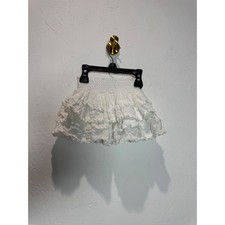 LoveShackFancy Girls White Ruffle Mini Skirt Smocked Waist Tiered Cotton 2-3Y