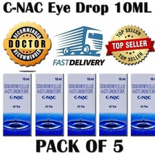 Pack of 5 C-NAC Eye Drops For Cataract, N-Acetylcarnosine 10ml Each 5 x 10ml