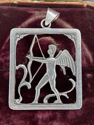 Kettenanhänger Kaj V. G. A. Sællstrøm Dänemark G.S. Silber 830 Amor Vintage