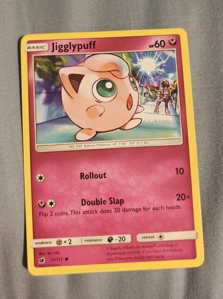 Pokemon TCG Jigglypuff 71/111 Sm-Crimson Invasion Regular NM Card